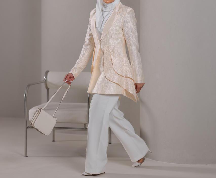 Side Ruffled Blazer 2