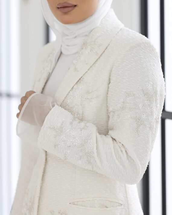 Luxury Beaded Long Blazer