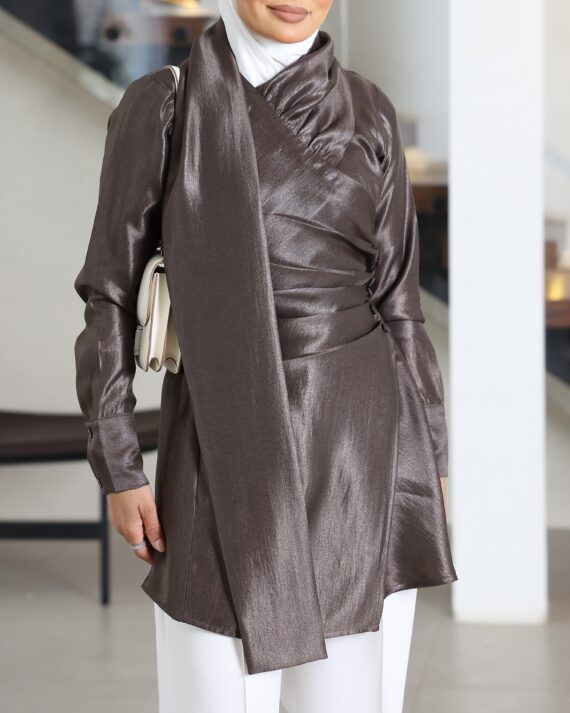 Stylish Brown Metallic Blouse