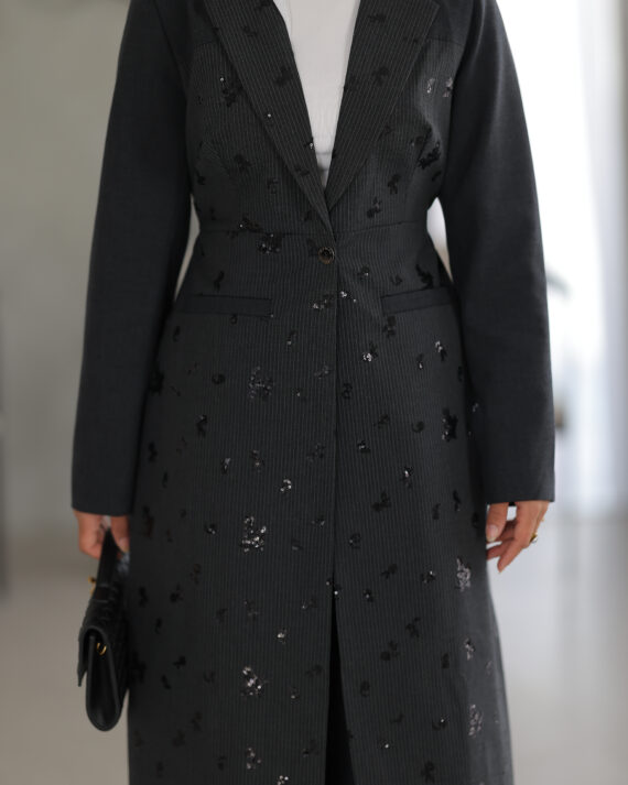 Embellished Long Blazer Set
