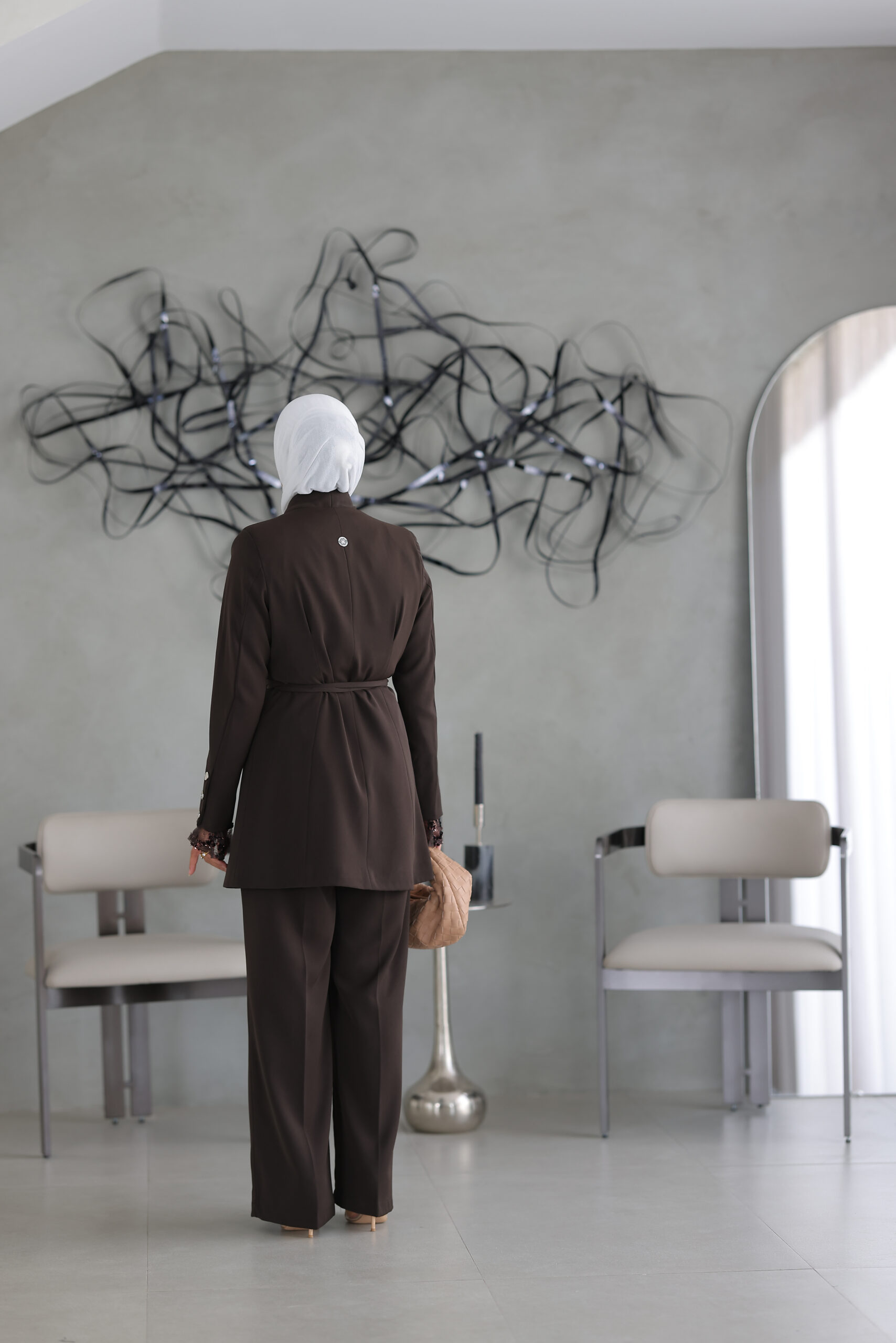 Stitches Brown Short Blazer Set