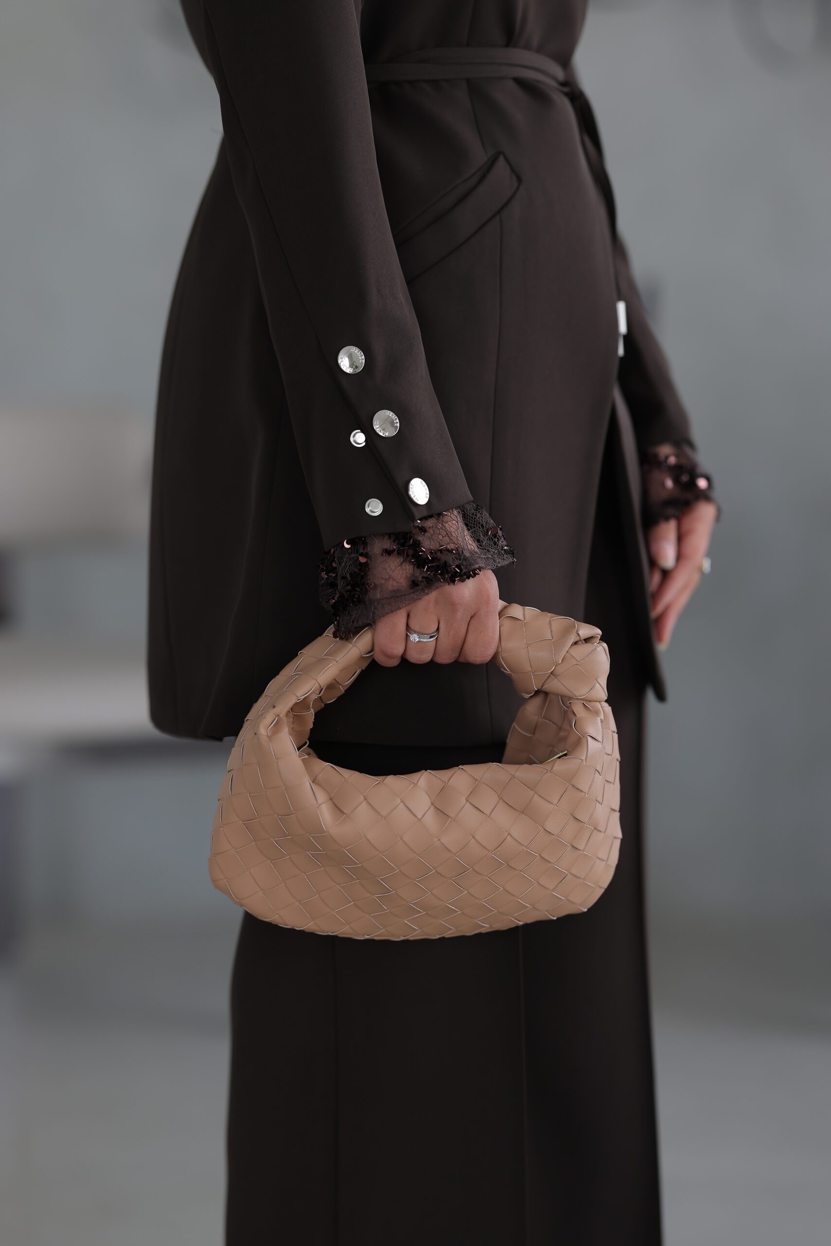 Stitches Brown Short Blazer Set