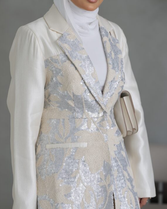 Embroidered Beige Set