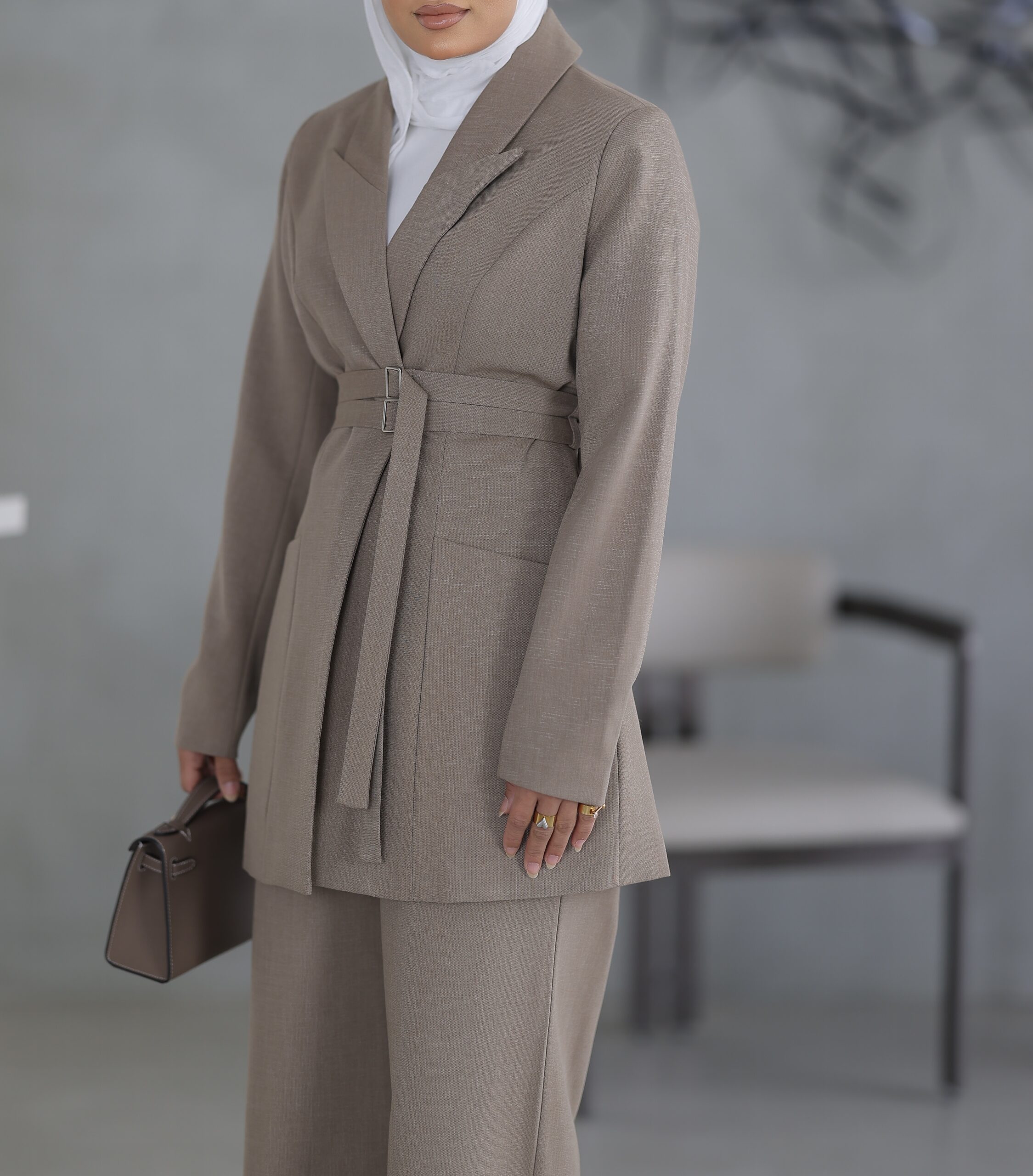 Double Belted Blazer Set