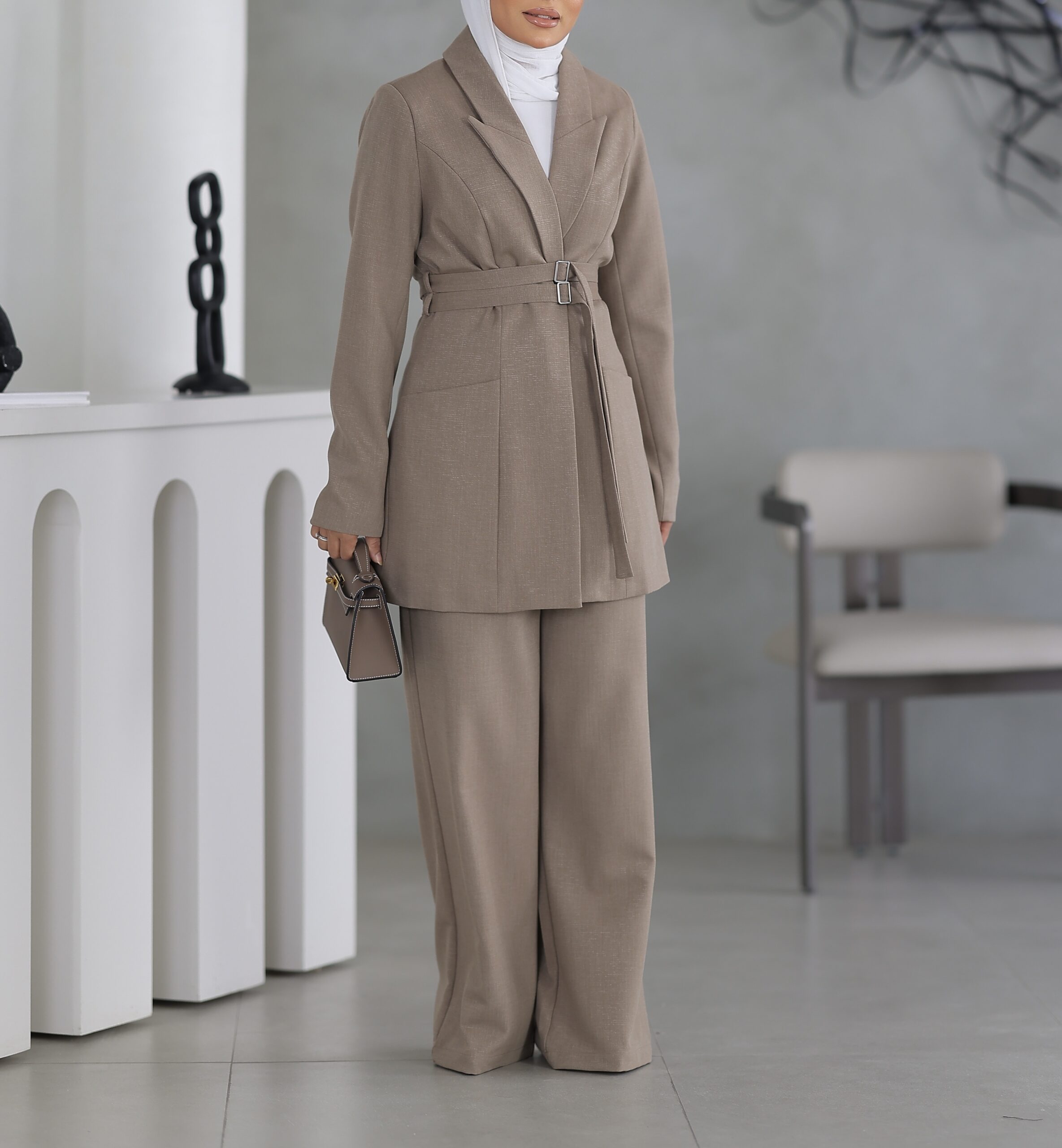 Double Belted Blazer Set