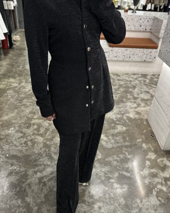 Glimmer Black Short Blazer Set