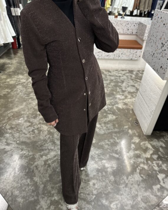 Glimmer Brown Short Blazer Set