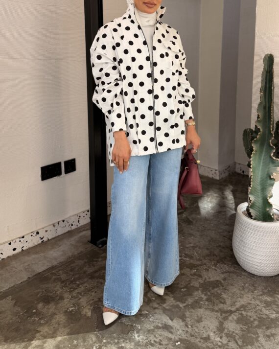 Polka Dots Zipped Blouse