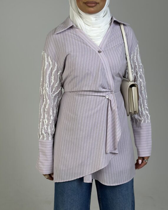Sleeve Sequin Touch Blouse