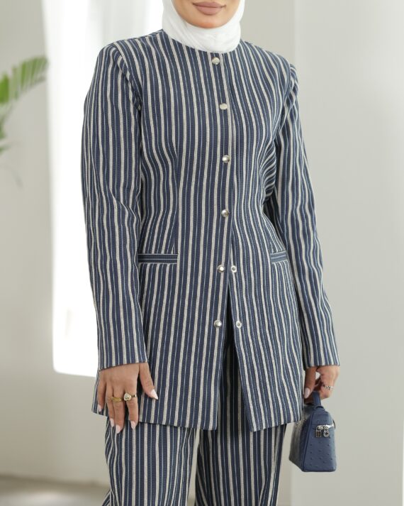 Pinstripped Blazer Pants Set