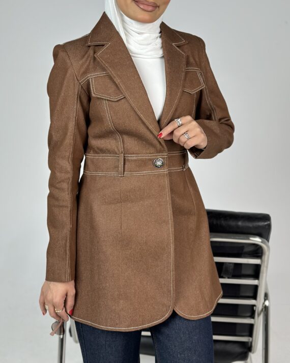 Pocket Detail Brown Blazer