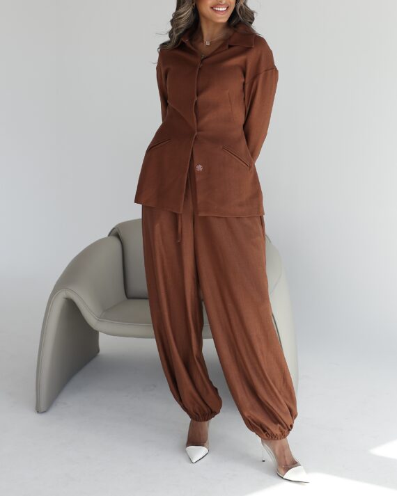 Copper Drapped Pants Set
