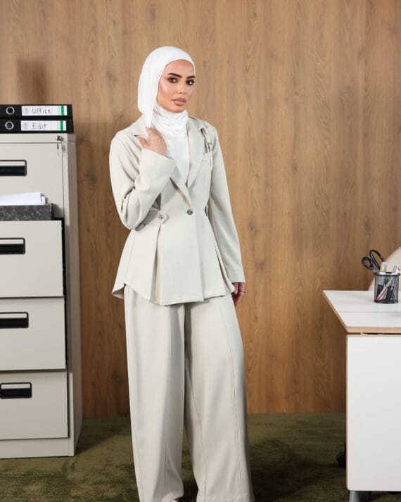 Pearl Belted Blazer Set
