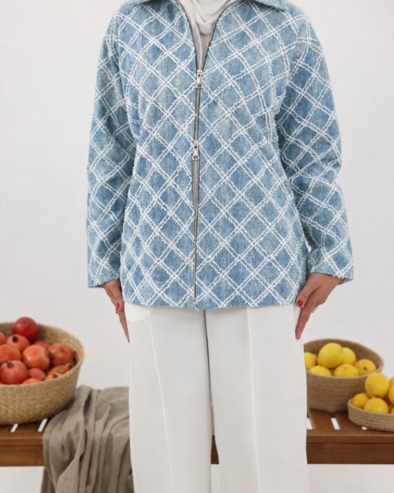 Light Blue Grid Jacket